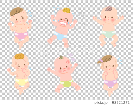 不高興寶寶的面部表情圖集_全身 98521271