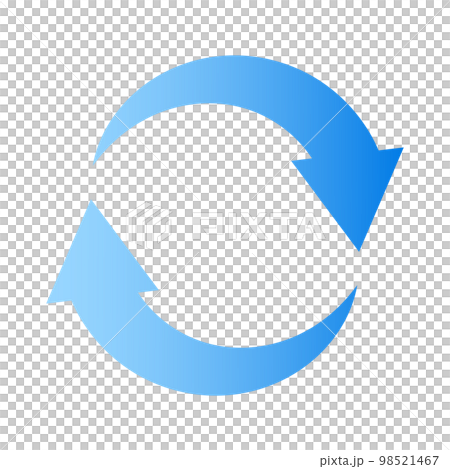 藍色漸變圓形旋轉箭頭 98521467