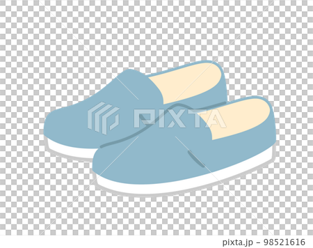 キャンバス地のスリッポンやデッキシューズをイメージしたイラスト 98521616