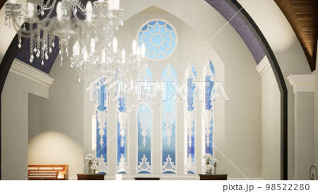 教会のシャンデリアとステンドグラス04 教会のシャンデリアとステンドグラス04 98522280