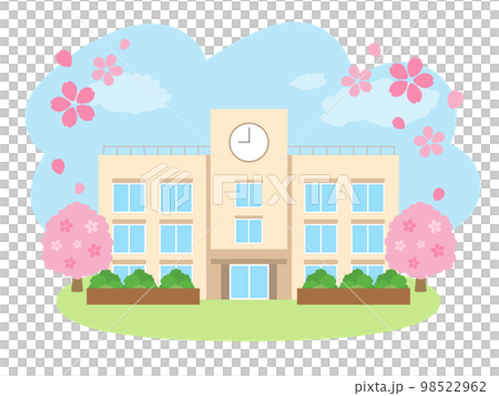 春の学校ワンポイント素材 98522962