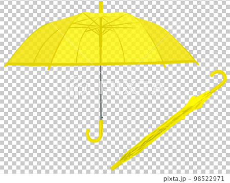ビニール傘2本開閉イエロー（ビニール部分半透明） 98522971