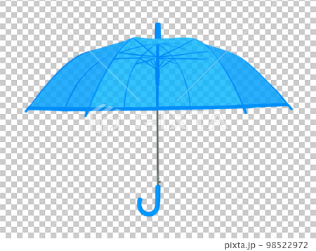 ビニール傘ブルー（PNGビニール部分半透明） 98522972