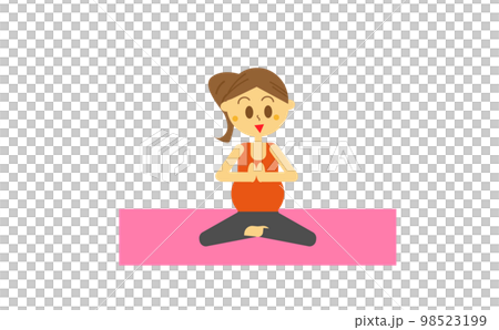 Woman doing maternity yoga with a smile, premama, pregnant woman, prenatal education, Pilates Woman doing maternity yoga with a smile, premama, pregnant woman, prenatal education, Pilates 98523199