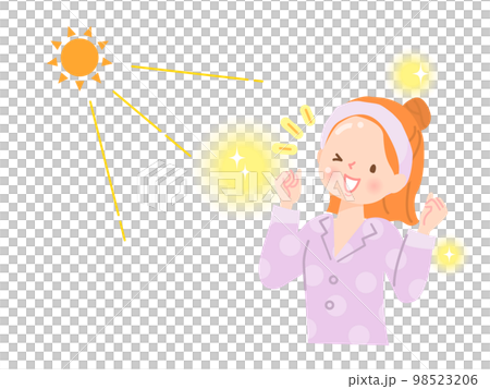 Young woman stretching in the sun 98523206