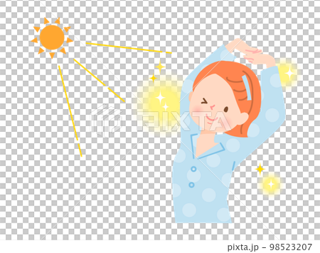 Young woman stretching in the sun 98523207