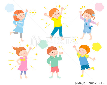 元気な子供達のベクターイラストセット 98523215
