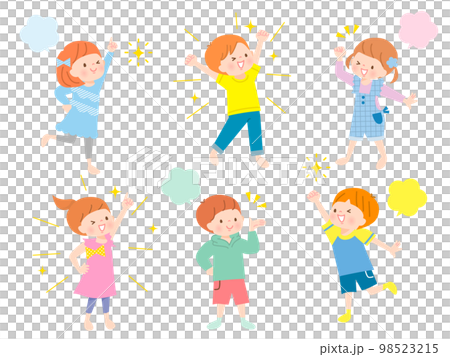 元気な子供達のベクターイラストセット 98523215