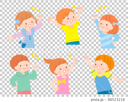 元気な子供達のベクターイラストセット 98523216