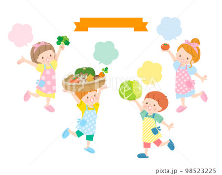 料理をする子供達のイメージイラスト素材 料理をする子供達のイメージイラスト素材 98523225