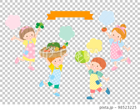 兒童做飯的形象插畫素材 98523225