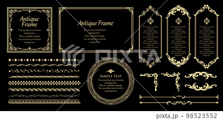 オシャレなフレーム。デザインテンプレート。ゴージャスな額のセット。 98523552