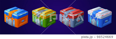 Game futuristic boxes, future technology chests 98524669