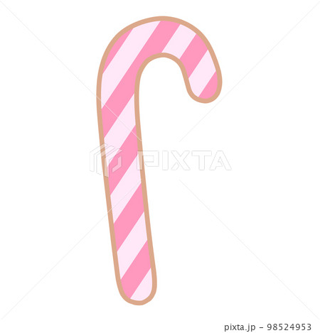 ピンクのストライプのスティックキャンディのイラスト 98524953