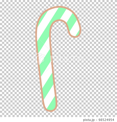 綠色條紋糖果棒的插圖 98524954