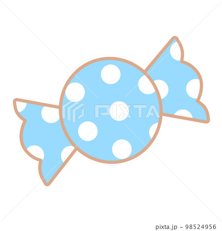 水色に白の水玉のキャンディのイラスト 98524956