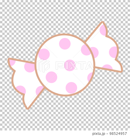 ピンクの水玉模様のキャンディのイラスト 98524957