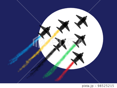 ブルーインパルス　夜間飛行　オリンピックカラー 98525215