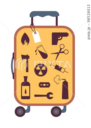 Luggage prohibited for airplanes vector illustration isolated on white. Luggage prohibited for airplanes vector illustration isolated on white. 98526013