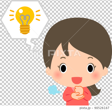 アイデアを閃いて手を打つ女性 アイデアを閃いて手を打つ女性 98526187