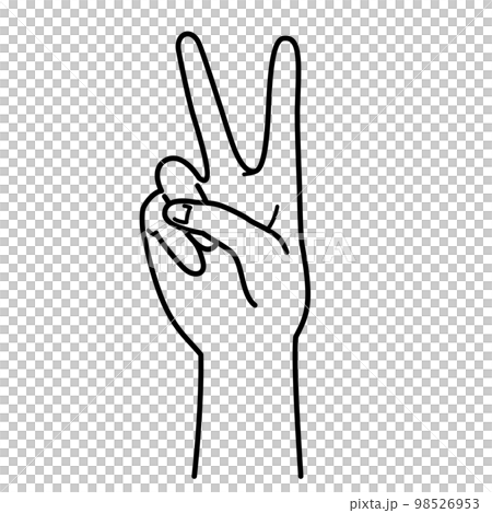 手數 2 和平標誌黑白 手數 2 和平標誌黑白 98526953