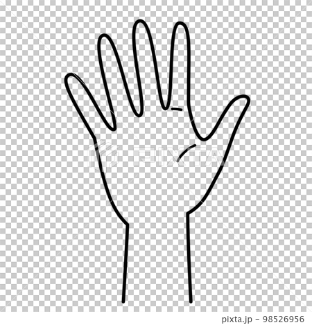Hand number 5 par black and white 98526956