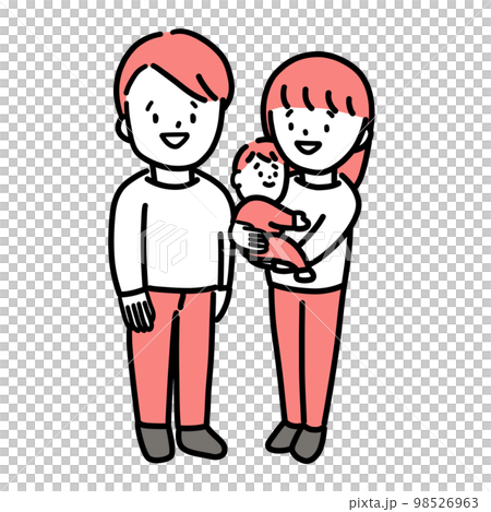 Mother and family holding a baby 98526963