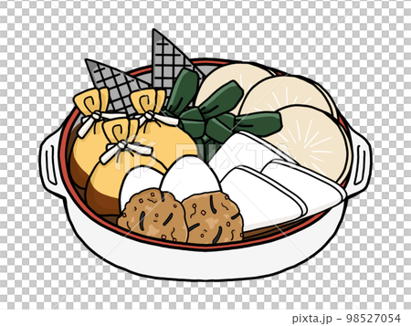鍋に入ったおでんのイラスト 98527054