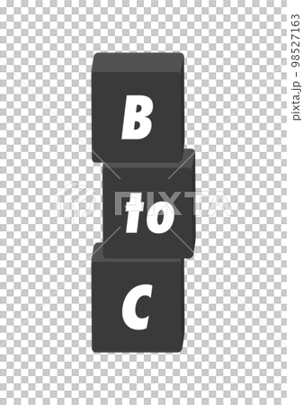 Black block with BtoC letters - Image material for simple business-to-consumer transactions Black block with BtoC letters - Image material for simple business-to-consumer transactions 98527163