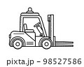 Forklift coloring page for kids. Loader side view 98527586
