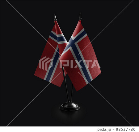Small national flags of the Norway on a black background Small national flags of the Norway on a black background 98527730