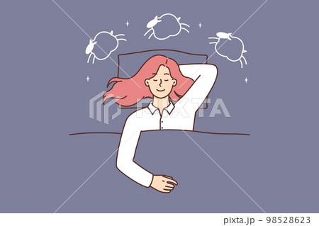Sleeping woman vector illustration 98528623