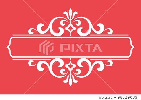 Vintage pink and white element. Graphic vector design. Damask graphic ornament Vintage pink and white element. Graphic vector design. Damask graphic ornament 98529089