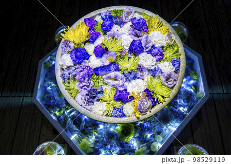 あしかがフラワーパークのイルミネーション　光の花の庭　光の花手水　栃木県足利市 98529119