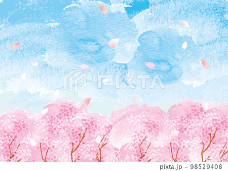 桜　優しい春の背景イラスト 98529408