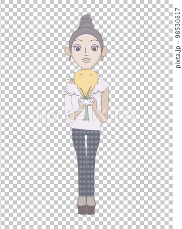 Black woman with mimosa for international women's day 98530817