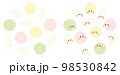 丸く並べた4色のひなあられ　顔ありと顔なし 98530842