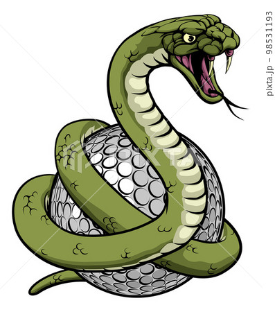 Snake Golf Ball Animal Sports Team Cartoon Mascot 98531193