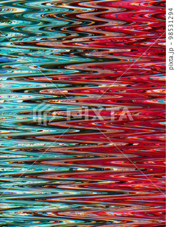 Distorted screen. Signal error. Multicolor glitch lines pattern 98531294