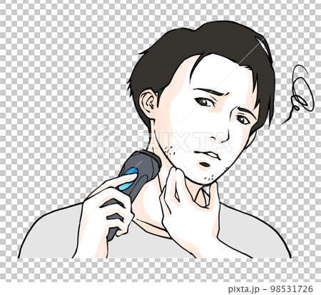 一個男人患有不剃須的插圖 一個男人患有不剃須的插圖 98531726