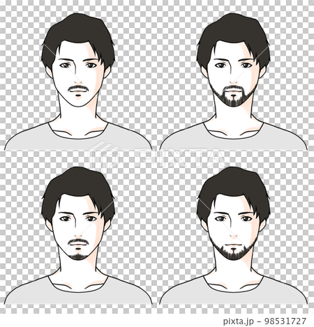 Mustache style illustrations of variations of beards Mustache style illustrations of variations of beards 98531727
