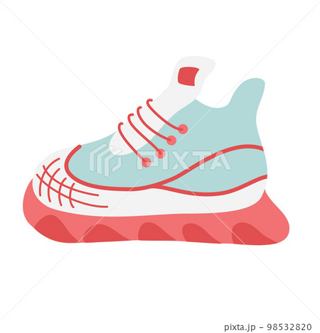 Sneakers. Shoes for sports, fitness, running, walking and traveling. Flat vector illustration isolated on white background 98532820