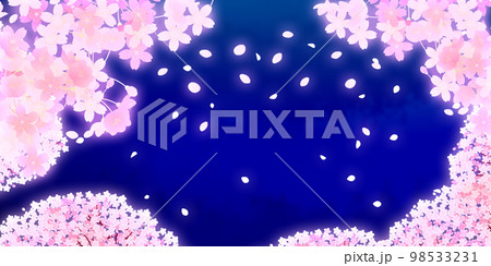 夜桜　桜まつり　背景素材 98533231
