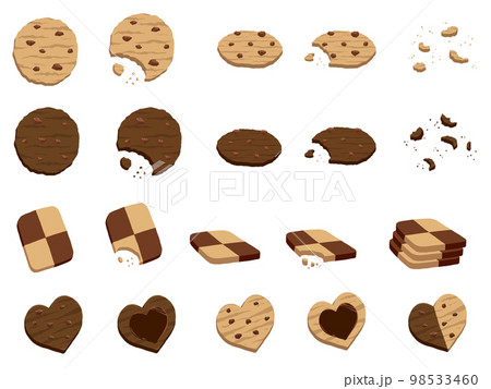 チョコが入ったクッキーのバリエーション素材 98533460