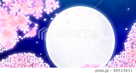 夜桜　桜まつり　背景素材 98533631