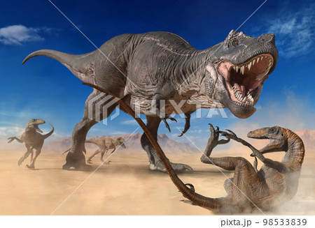 イラスト原画　獲物を狙うティラノサウルス 「暴君」 イラスト原画 獲物を狙うティラノサウルス 「暴君」 イラスト