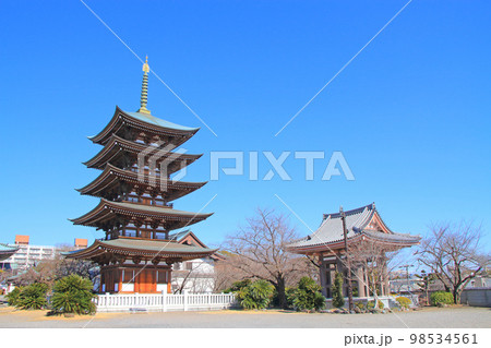 名古屋市、覚王山日泰寺五重塔の風景 98534561