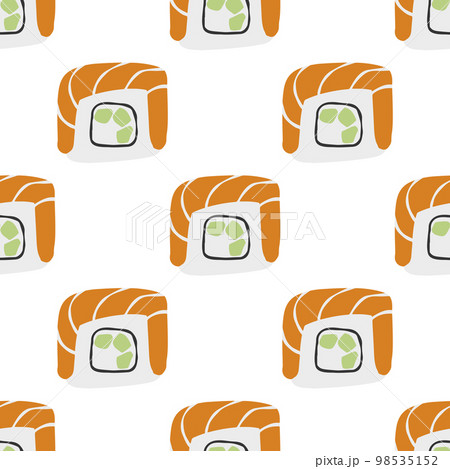 Seamless pattern with Sushi philadelphia roll Seamless pattern with Sushi philadelphia roll 98535152