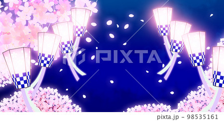 桜　桜まつり　夜桜　背景素材 98535161