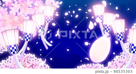 桜 桜まつり 夜桜 背景素材 桜 桜まつり 夜桜 背景素材 98535303